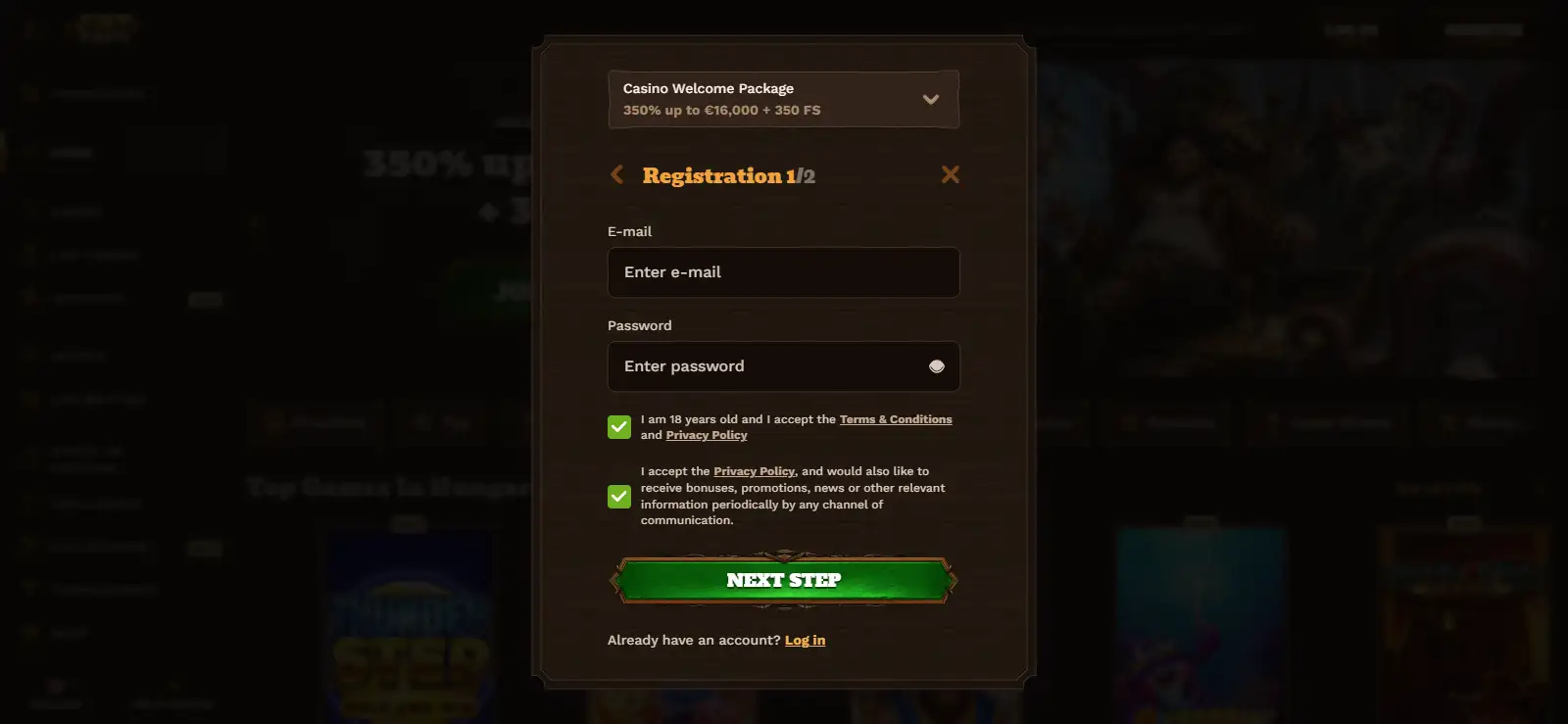 FatPirate registration and account interface