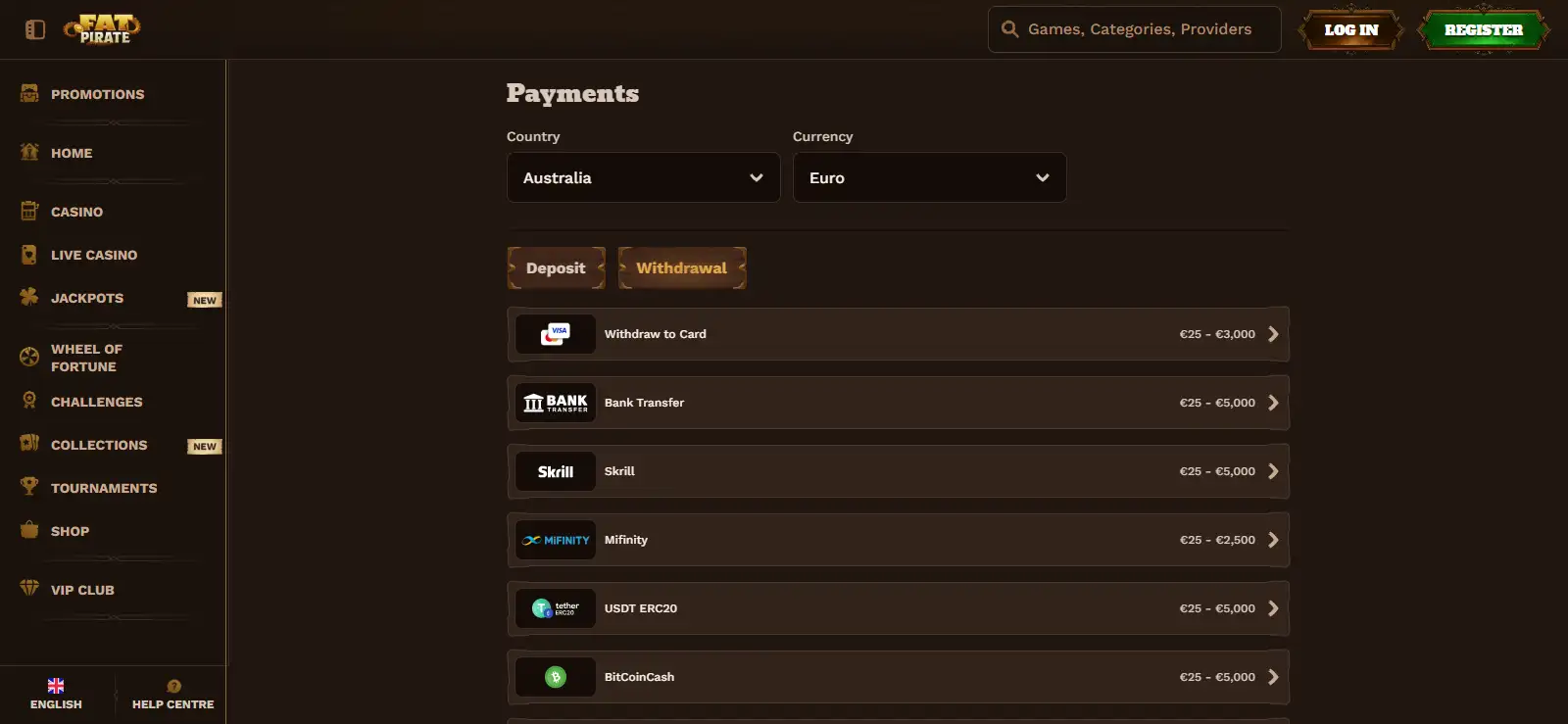 FatPirate cashier or payments interface